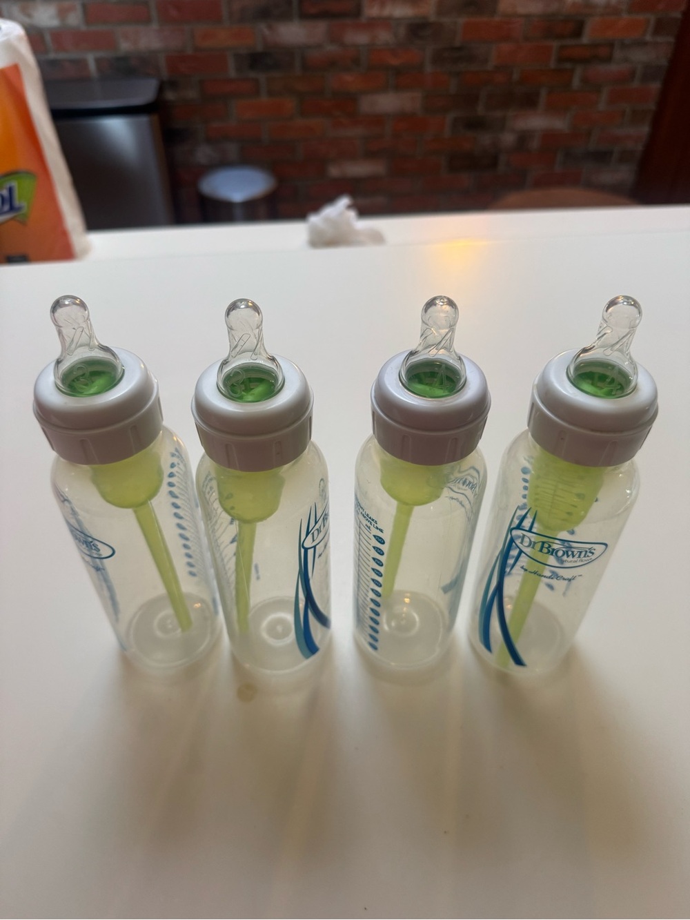 Dr. Brown's Clear Baby Bottle with Green Vent - Set of 4